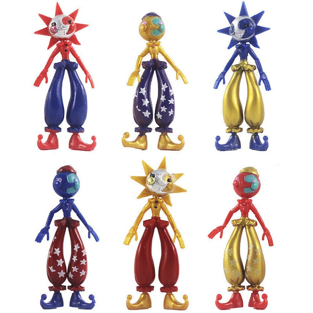 6PCS Set Five Night at Freddy&rsquo;s FNAF Sundrop Moondrop Alloy Toy Figure