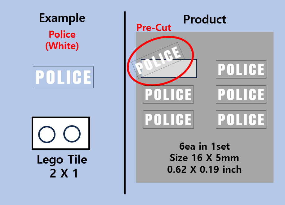 (PL 16mm) Police Swat transparent stickers / Car truck brick diecast Van decal