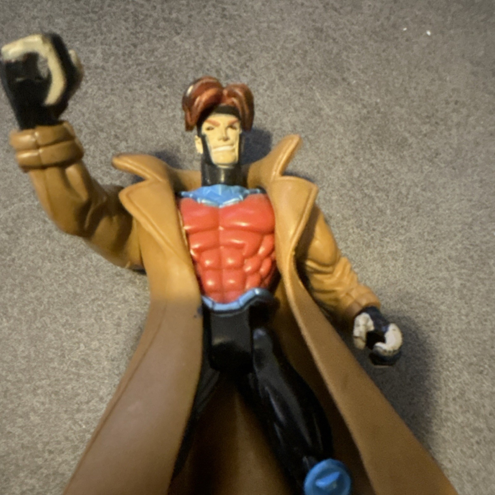 X-Men Gambit Action Figure Marvel Brown Blue Red Comic Book Heroes Plastic