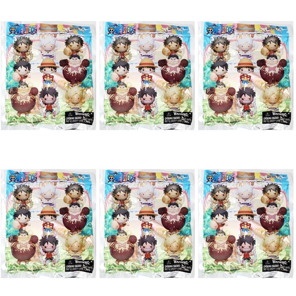 One Piece Series 4 Figural 3D Bag Clip – Lot of 6 Sealed Blind Bags
