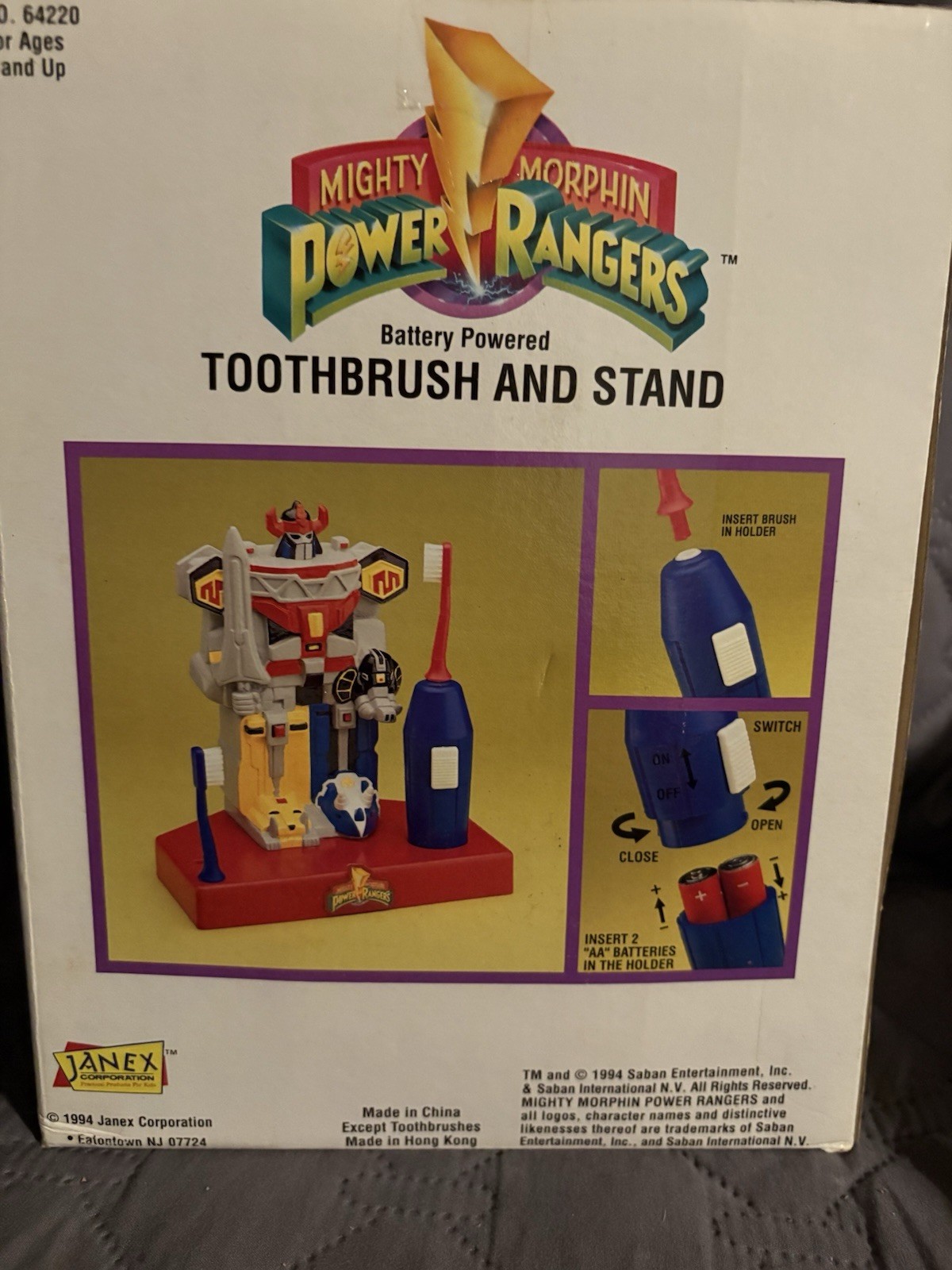 Mighty Morphin Battery Powered Toothbrush And Stand – 1995 By Janex