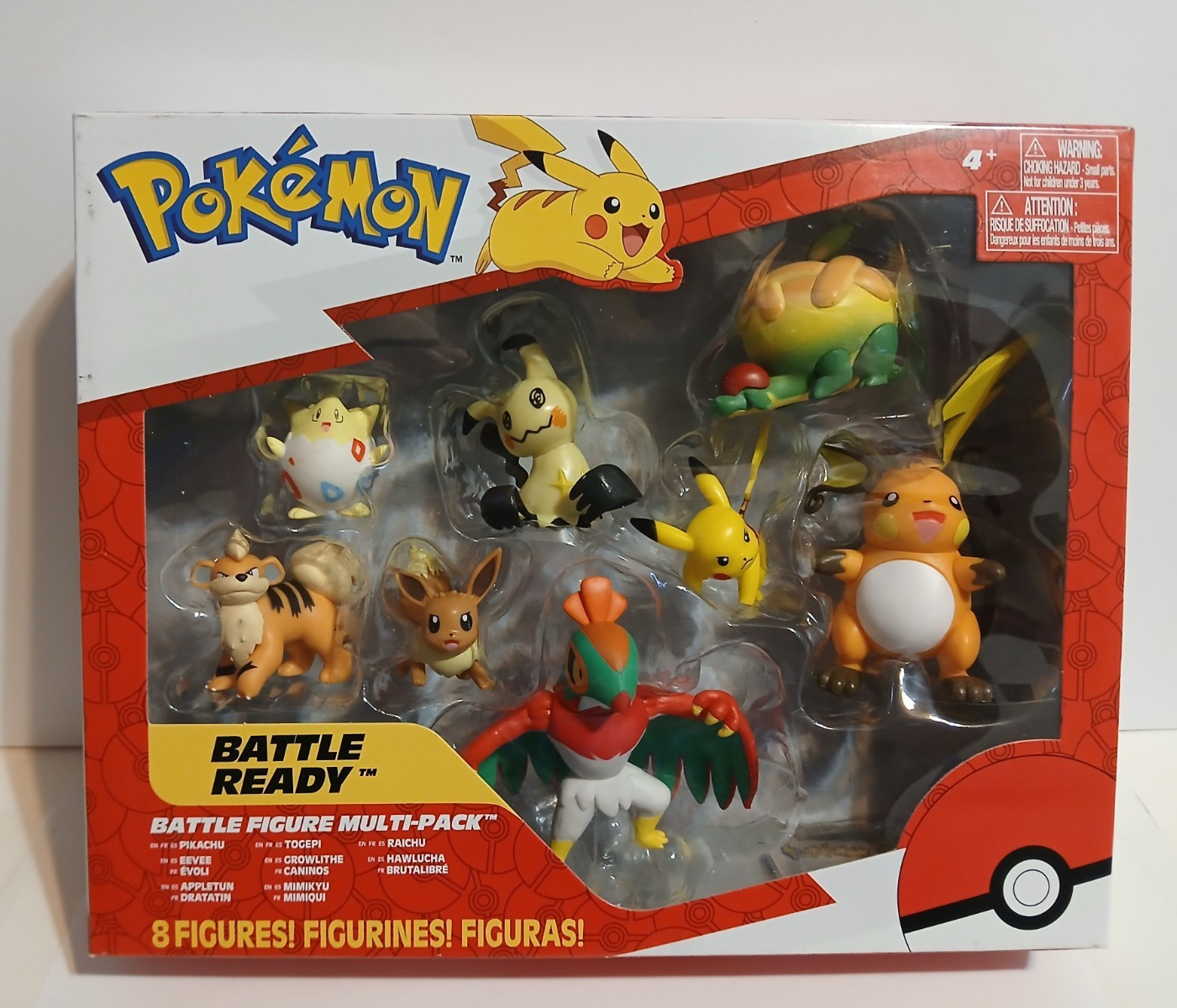 Pokemon 8 Figures Battle Ready Pack Pikachu Raichu Hawlucha NEW Jazwares 2022