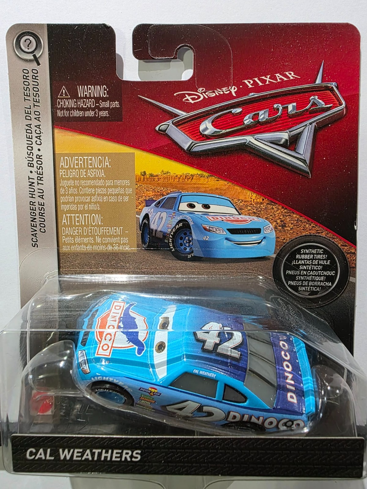 Disney Pixar Cars Cal Weathers SCAVENGER HUNT (RUBBER TIRES) NEW