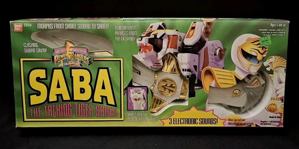 Vintage Bandai Mighty Morphin Power Rangers Saba The Talking Tiger Saber New!