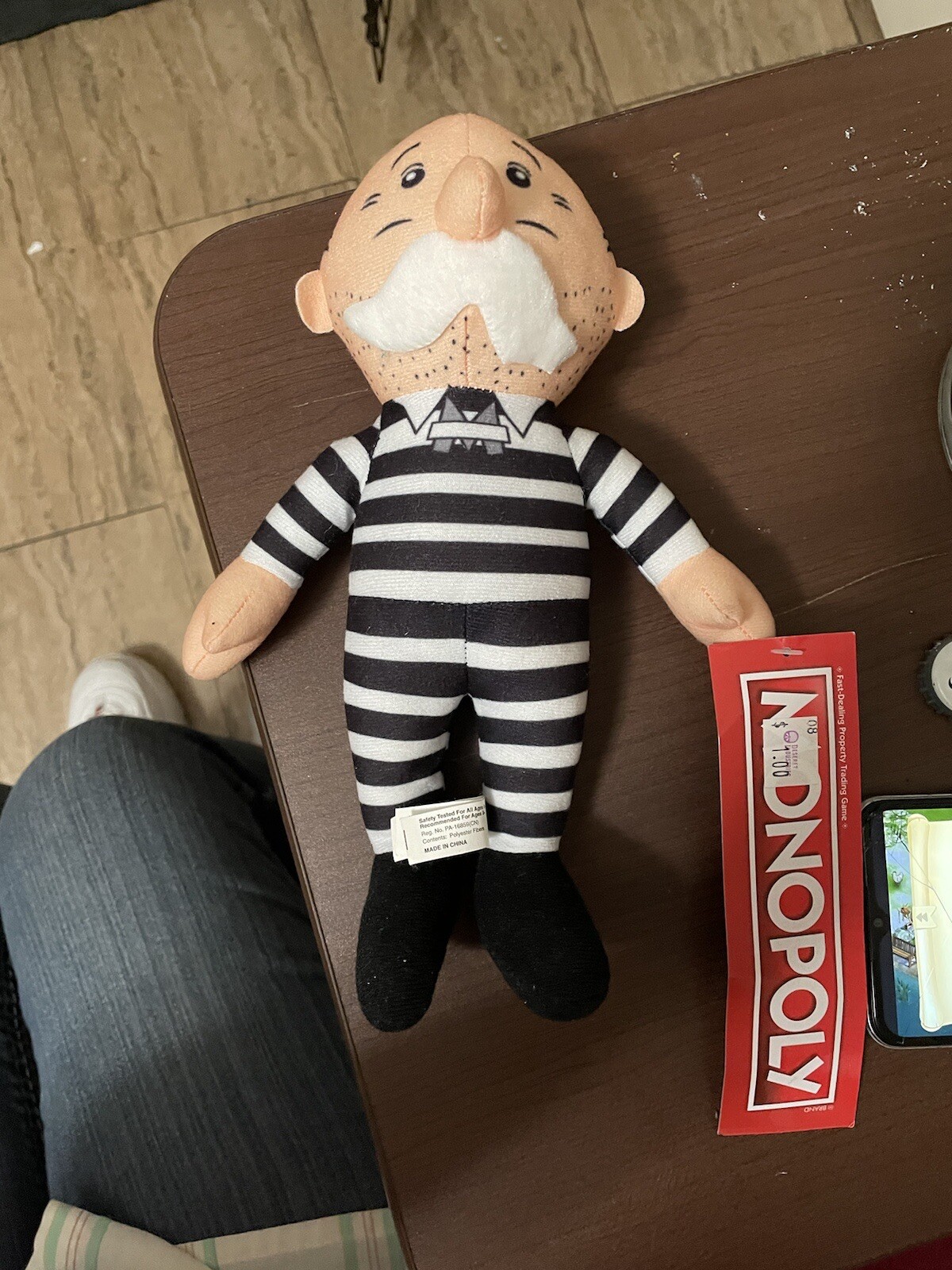 Mr. Monopoly Man Official Plush Hasbro Gaming Get Out Of Jail Free Toy / 10” NEW