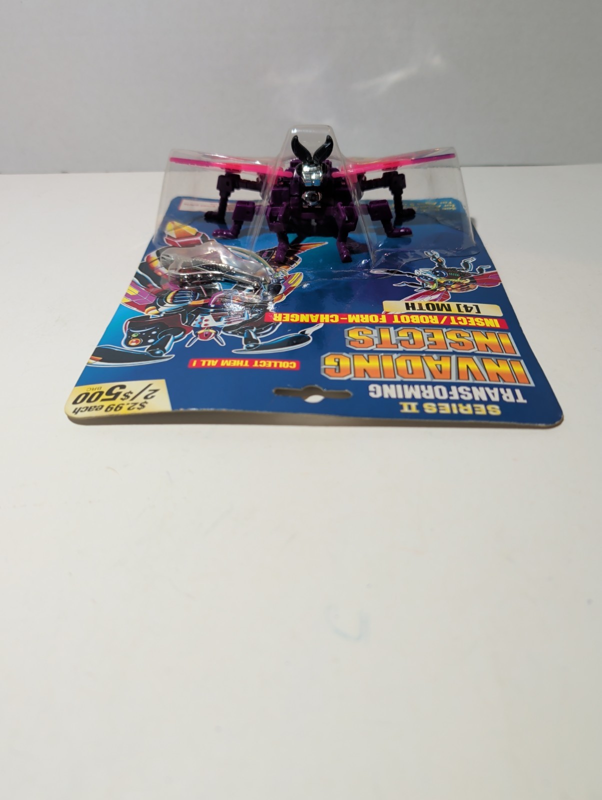 Transforming Invading Insects Moth Action Figure New Vintage Sealed On Card