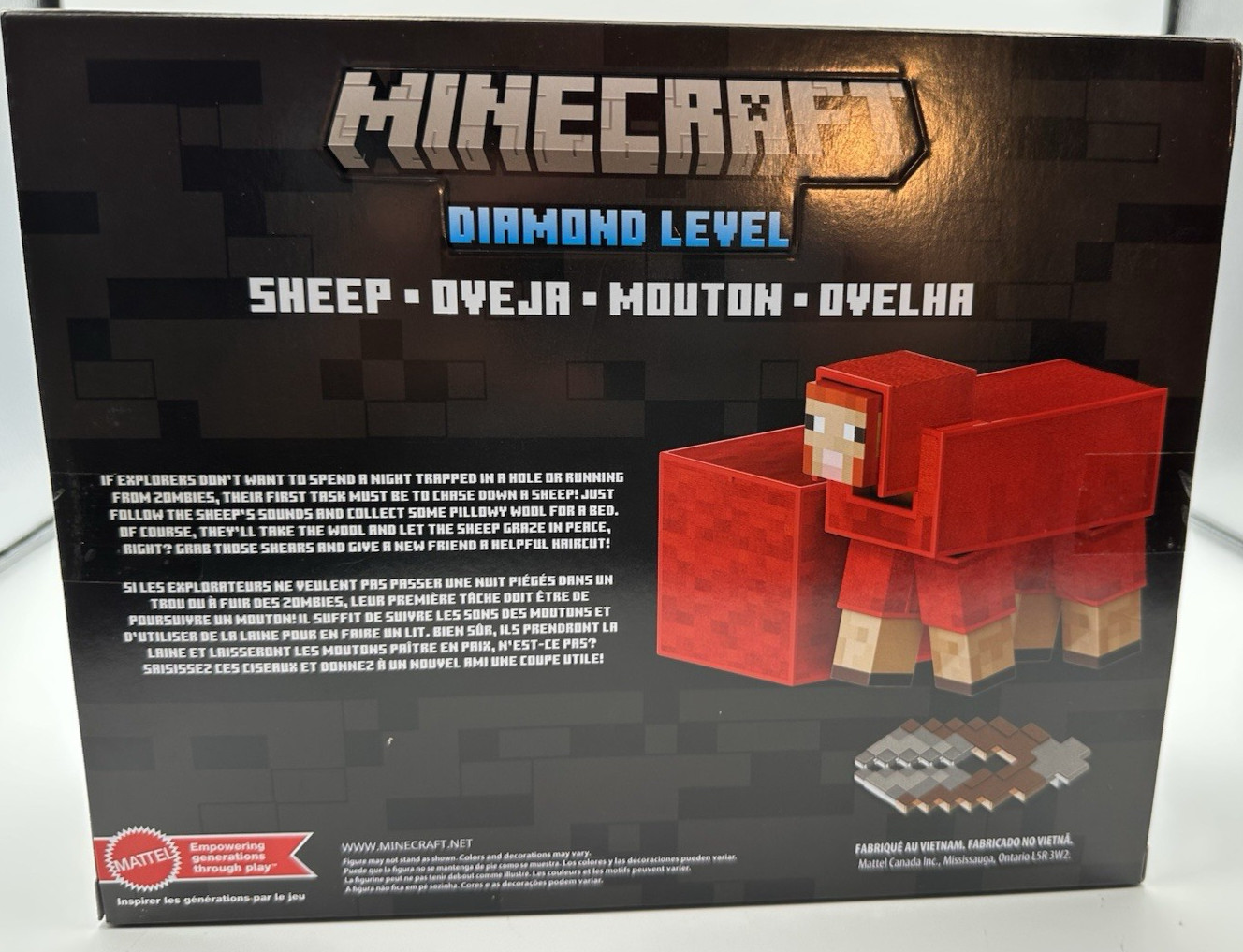Mattel Minecraft Diamond Level SHEEP • OVEJA • MOUTON • OVELHA New