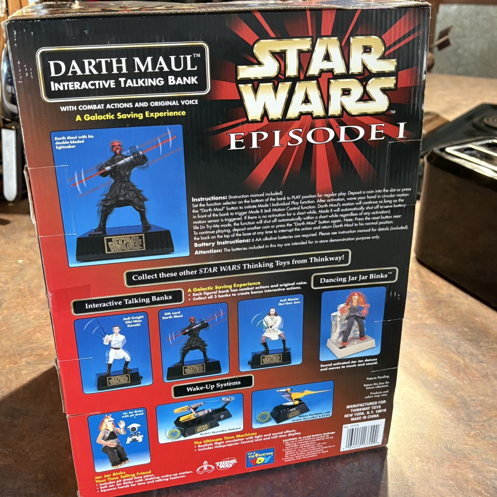 Darth Maul Interactive Talking Bank Episode 1 STAR WARS Think Way MIB NEW
