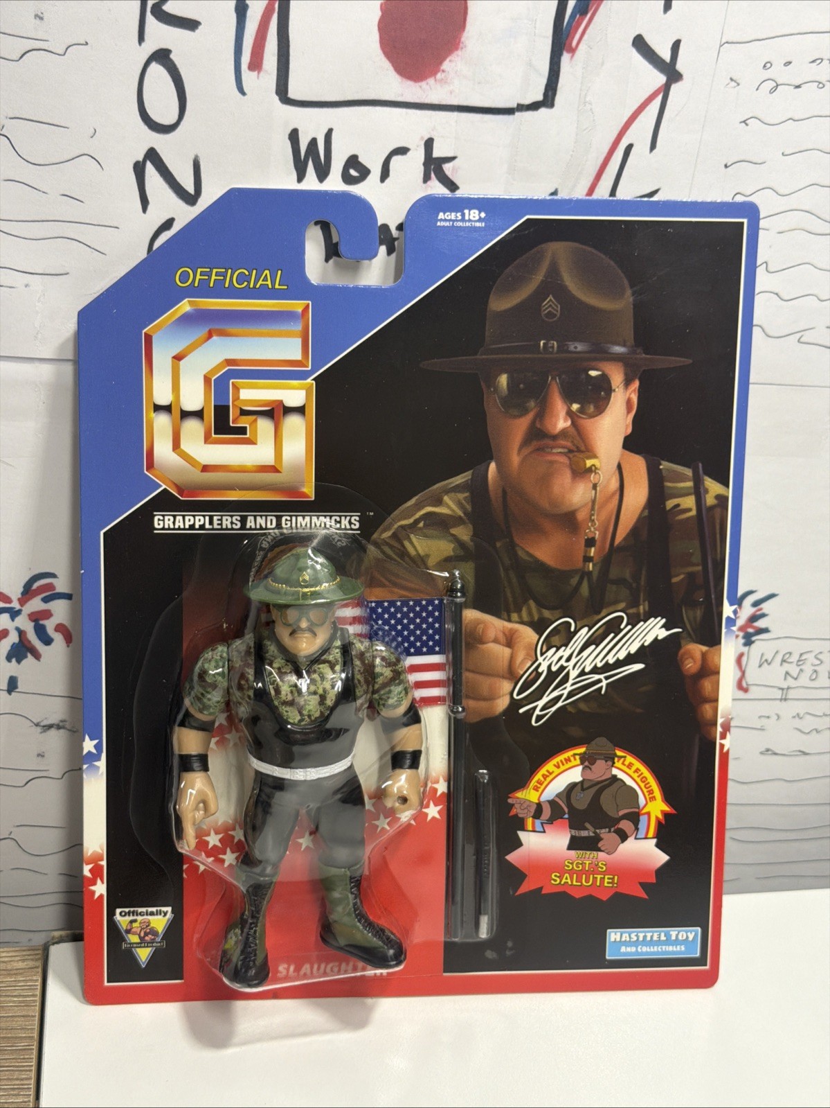 WWF Sgt. Slaughter Grapplers and Gimmicks Hasttel Wrestling Figure WWE GI JOE