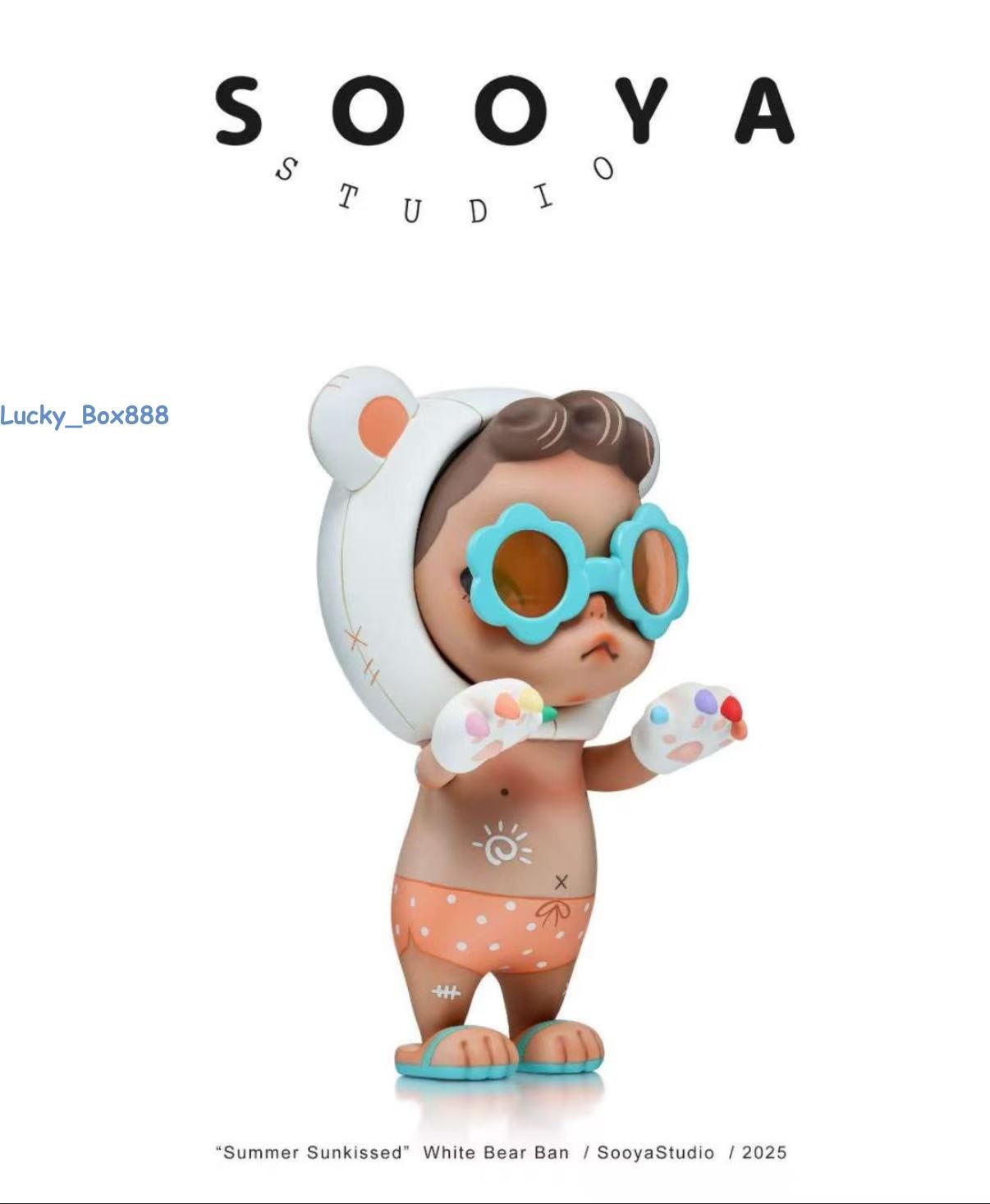 Authentic Sooya « Summer Sunkissed » White Bear Ban Figure Brand New Sealed