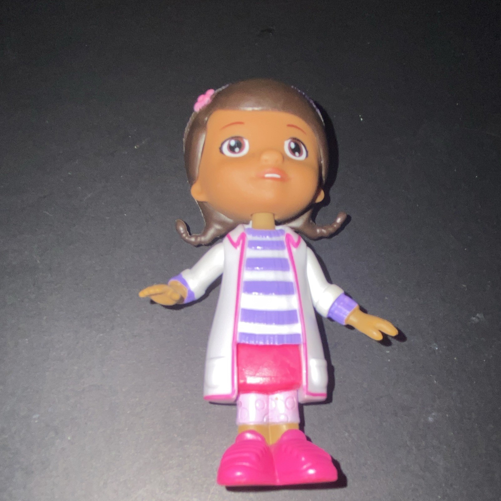 White, Purple, Pink & Brown Plastic Girl Doctor Action Figure Toy – Human Figure