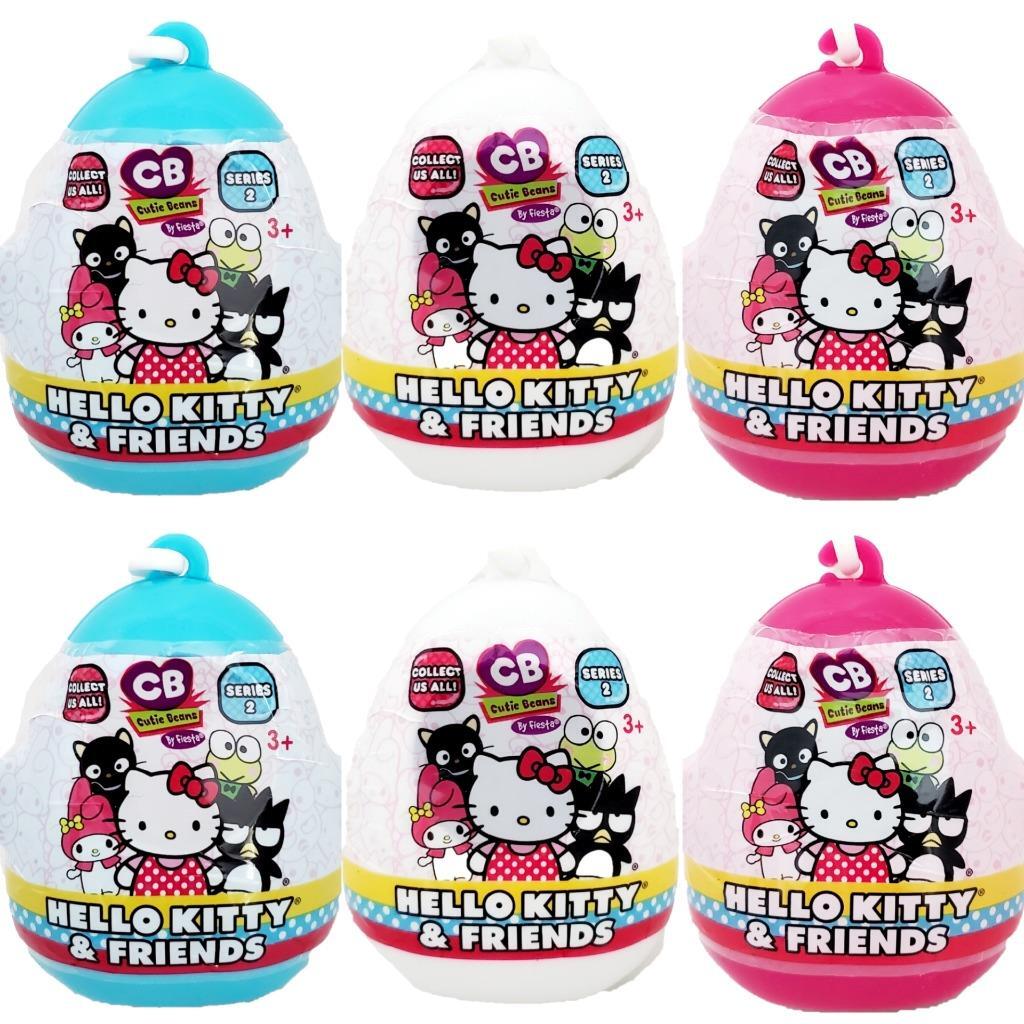 Hello Kitty Series 2 Cutie Beans : Lot of 6 Sealed Plush Clip-On Capsules