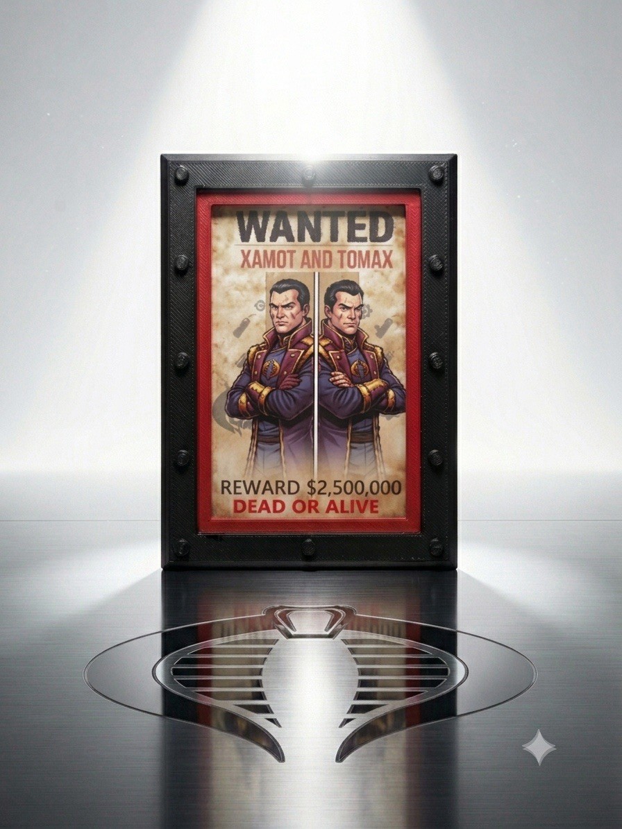 1:12 Scale 6” Scale G.I. Joe Classified Xamot And Tomax WantedPoster Frame