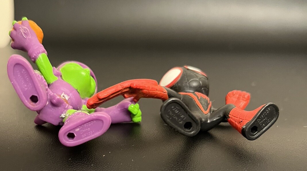 Hasbro Marvel Mini Figures Spidey and Goblin Toy or Cake Topper Approx 1.5 In