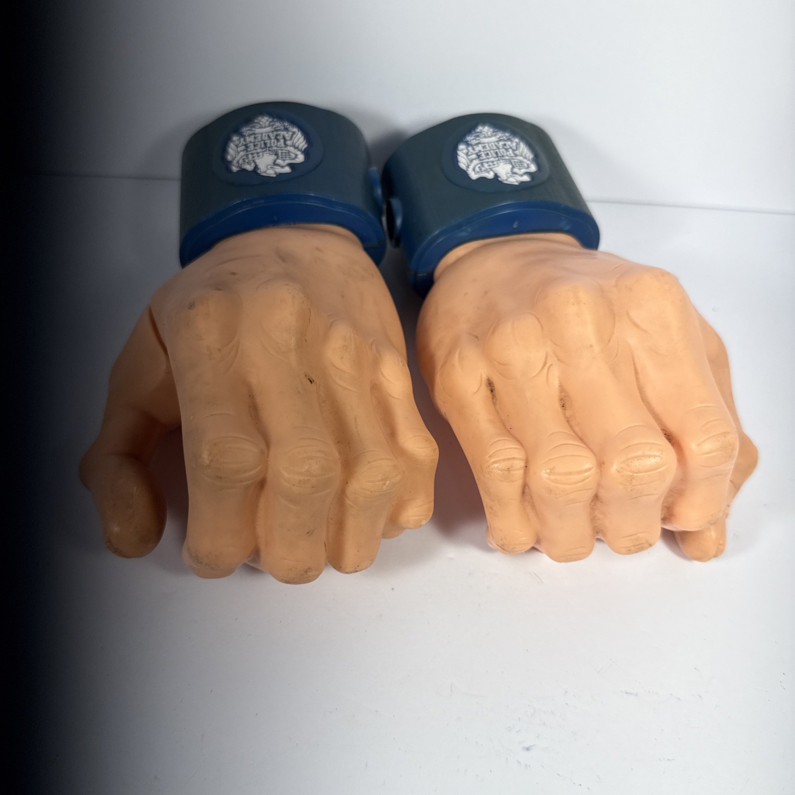 1989 Vintage Police Academy Movie Toy Hand Cuffs Kenner Warner Bros No Key DIRTY