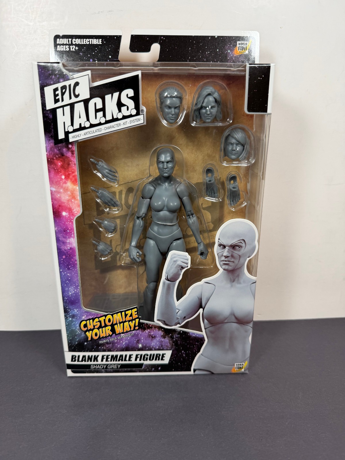 Boss Fight Studio Epic Hacks BLANK FEMALE SHADY GREY 6&Prime; 1/12 Action Figure