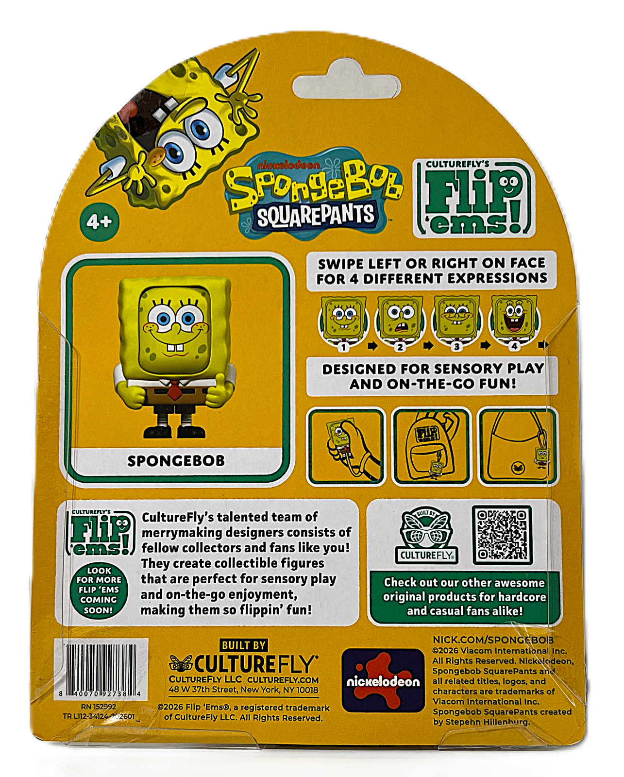 SpongeBob Flip ems! 4 Expressions for Face Flippin&rsquo; Fun! Sensory Play 2026 NEW
