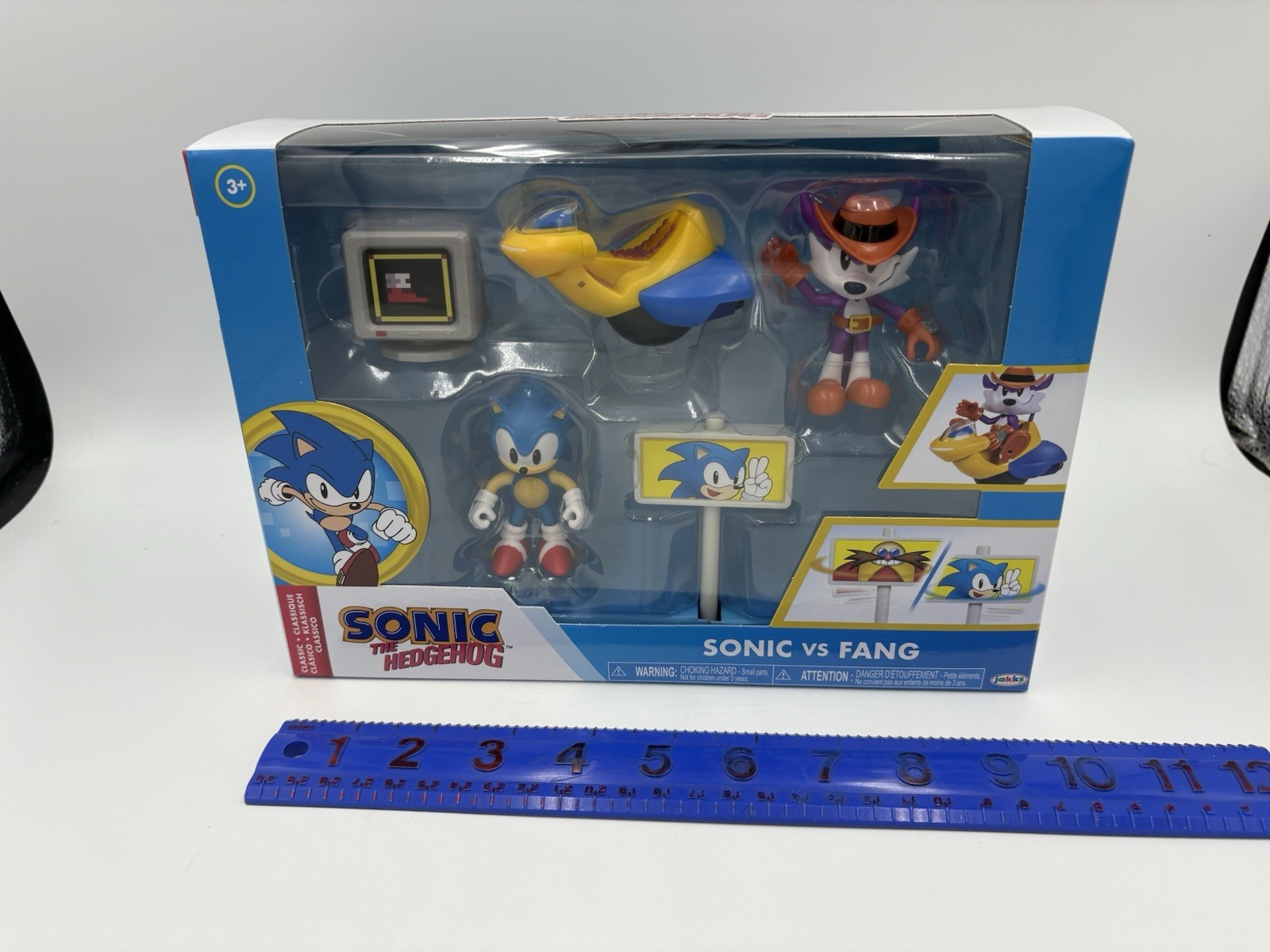 Sonic The Hedgehog Classic Jakks Pacific Sonic vs Fang 2.5&Prime; tall Playset