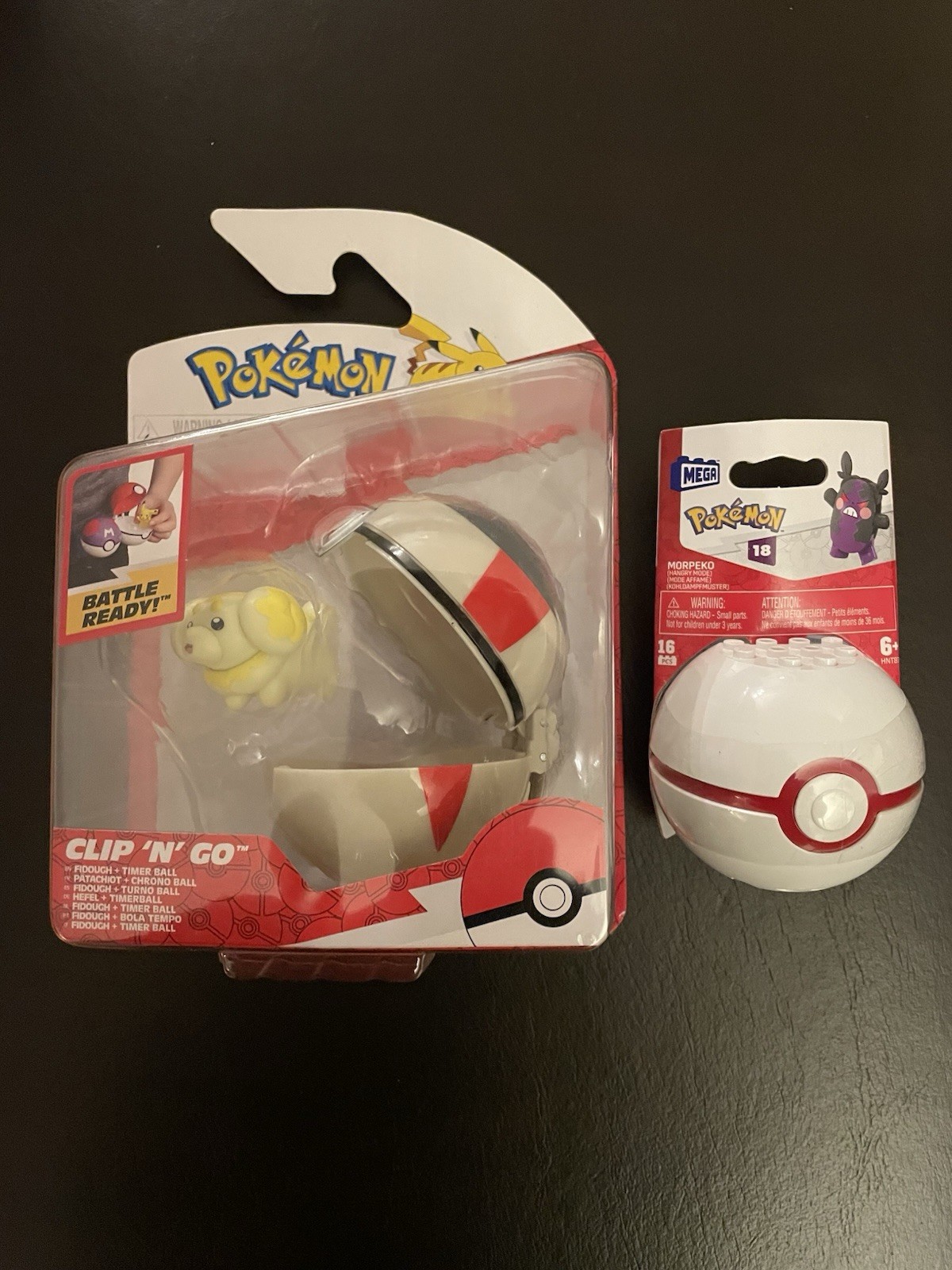 Pokemon Clip N Go Fidough + Timer Ball Plus Mega Pokemon Morpeko 18 New & Sealed