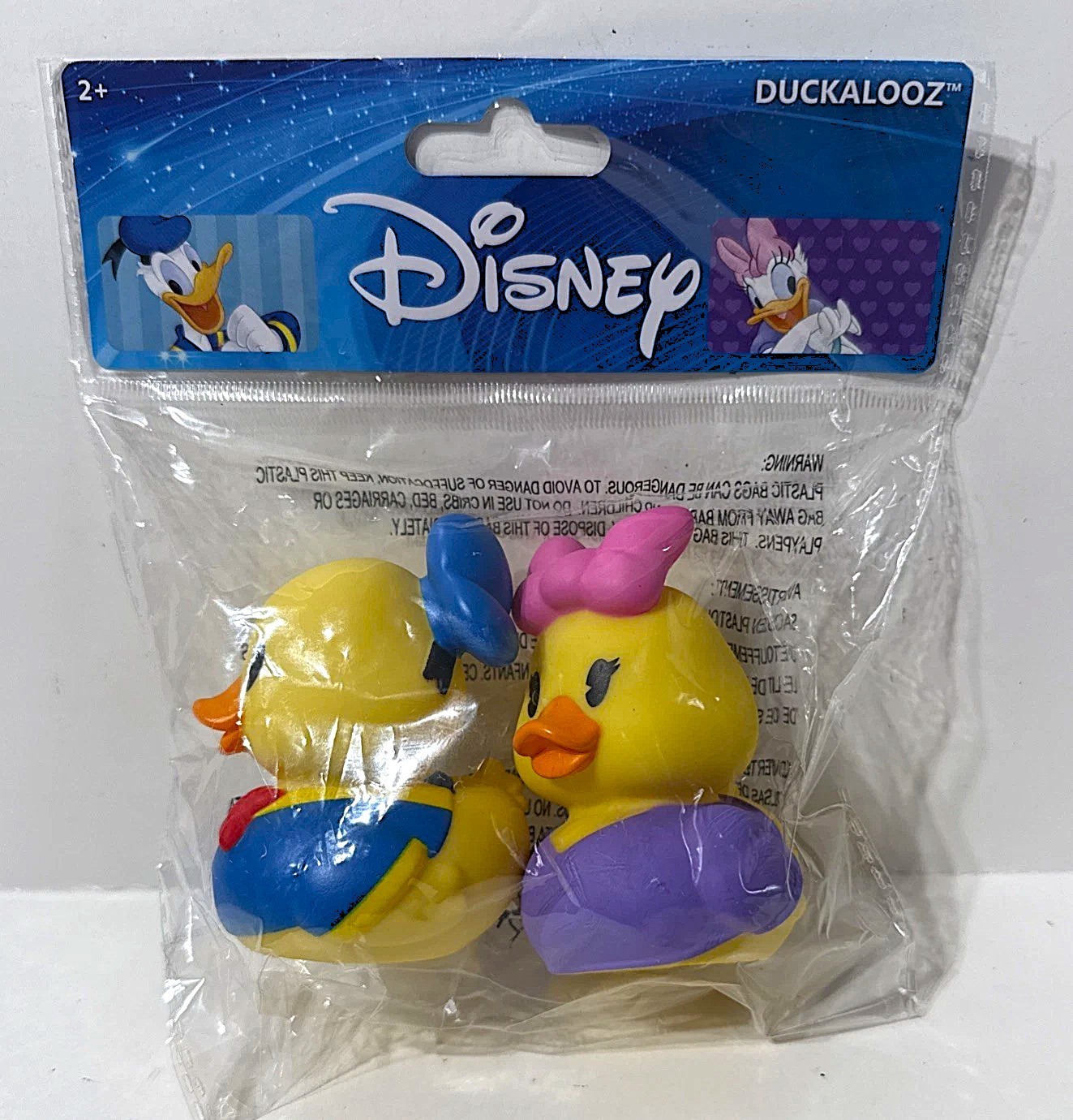 Disney Donald & Daisy Duck Duckalooz Rubber Duckie Jeep Duck Bath Toy 2 Pack