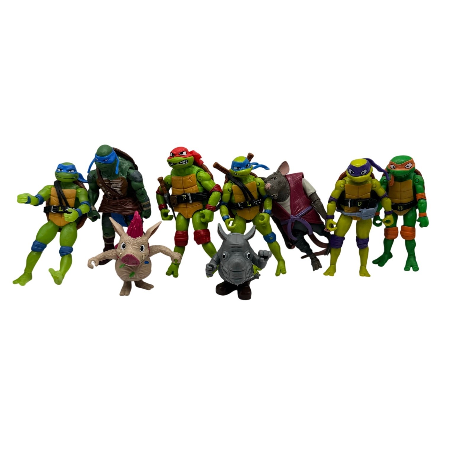 TMNT Mutant Mayhem PizzaFire Van + Figures Lot Tested 4in 12in Playmates Toy GUC