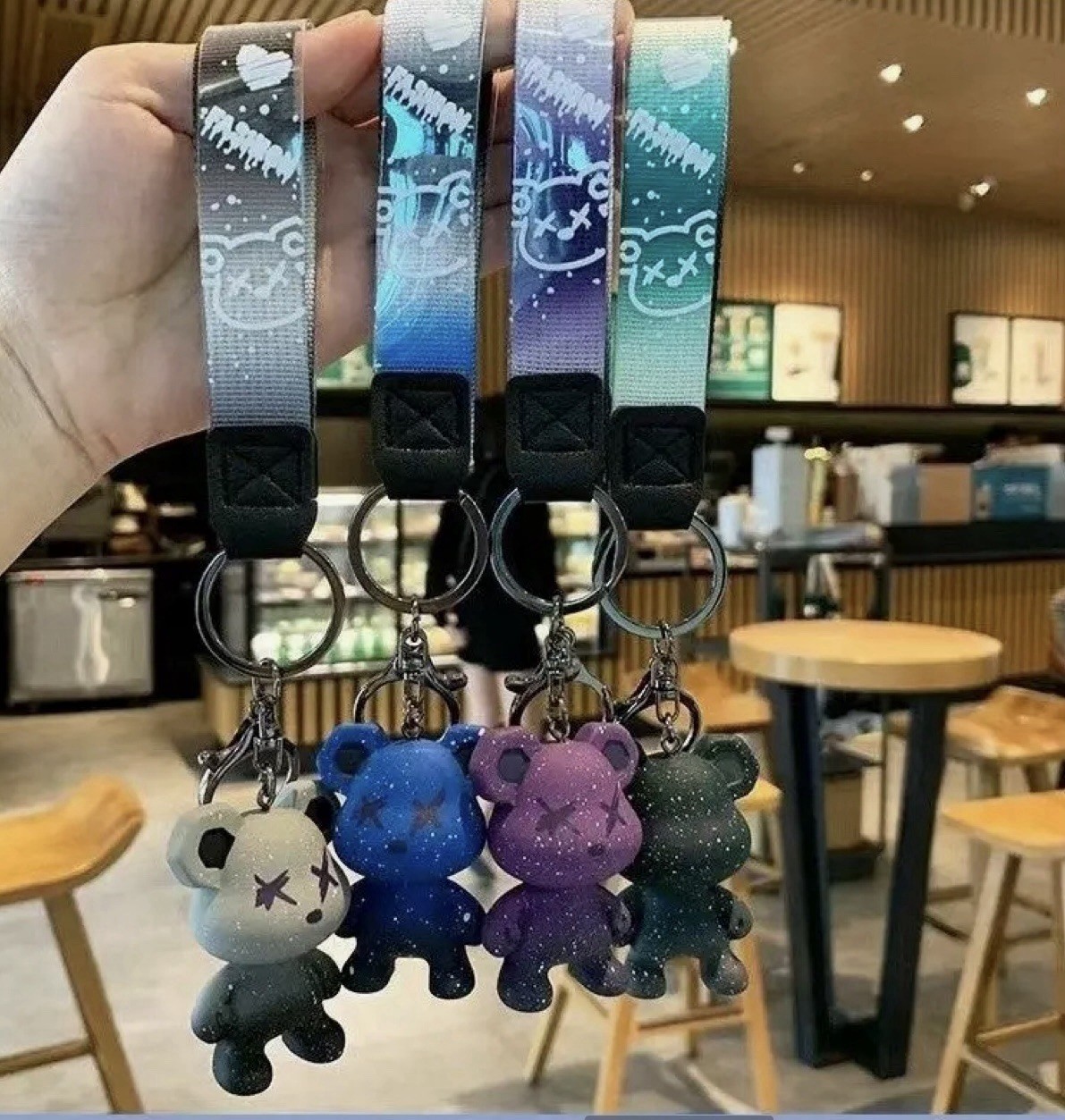 Starry Sky Bear Keychain