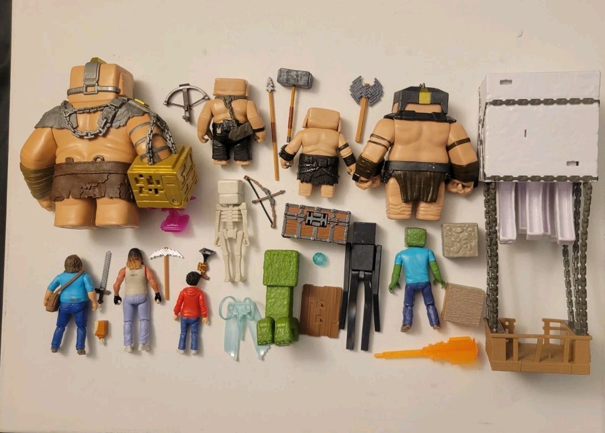 Mattel Minecraft Movie Figure Lot Of 12 Piglin Steve Zombie Enderman Garrett +
