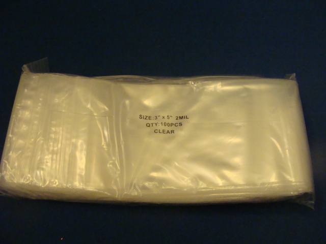 100 Clear Zip Lock Plastic Bags 3×5 2 Mil Reclosable Resealable Figures/Toys