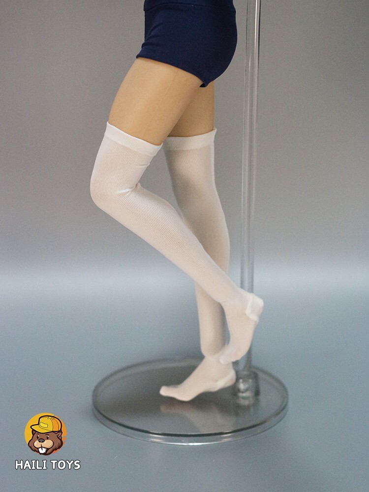 1/6 Female Action Figure Clothes White Black Calf socks Middle Socks HAILI TOYS