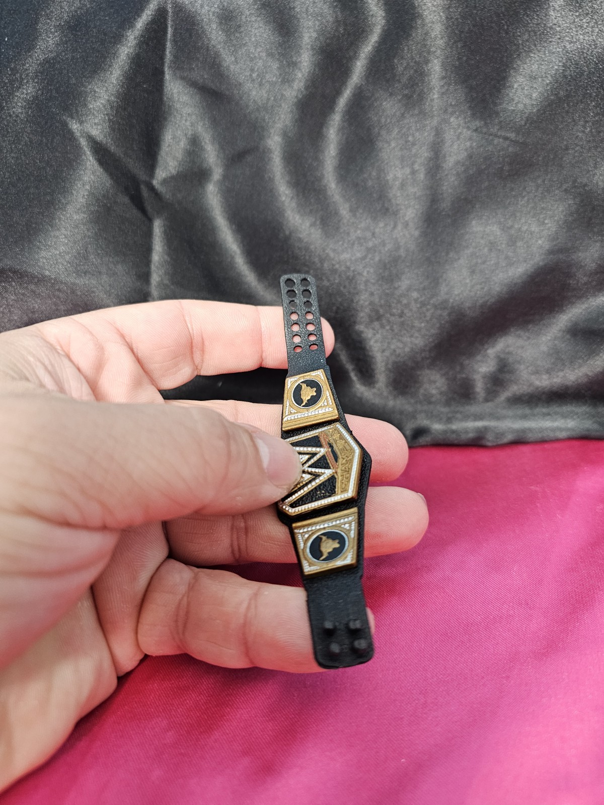 WWE The Rock Elite Figure Universal Championship Title Belt Black Brahma Bull