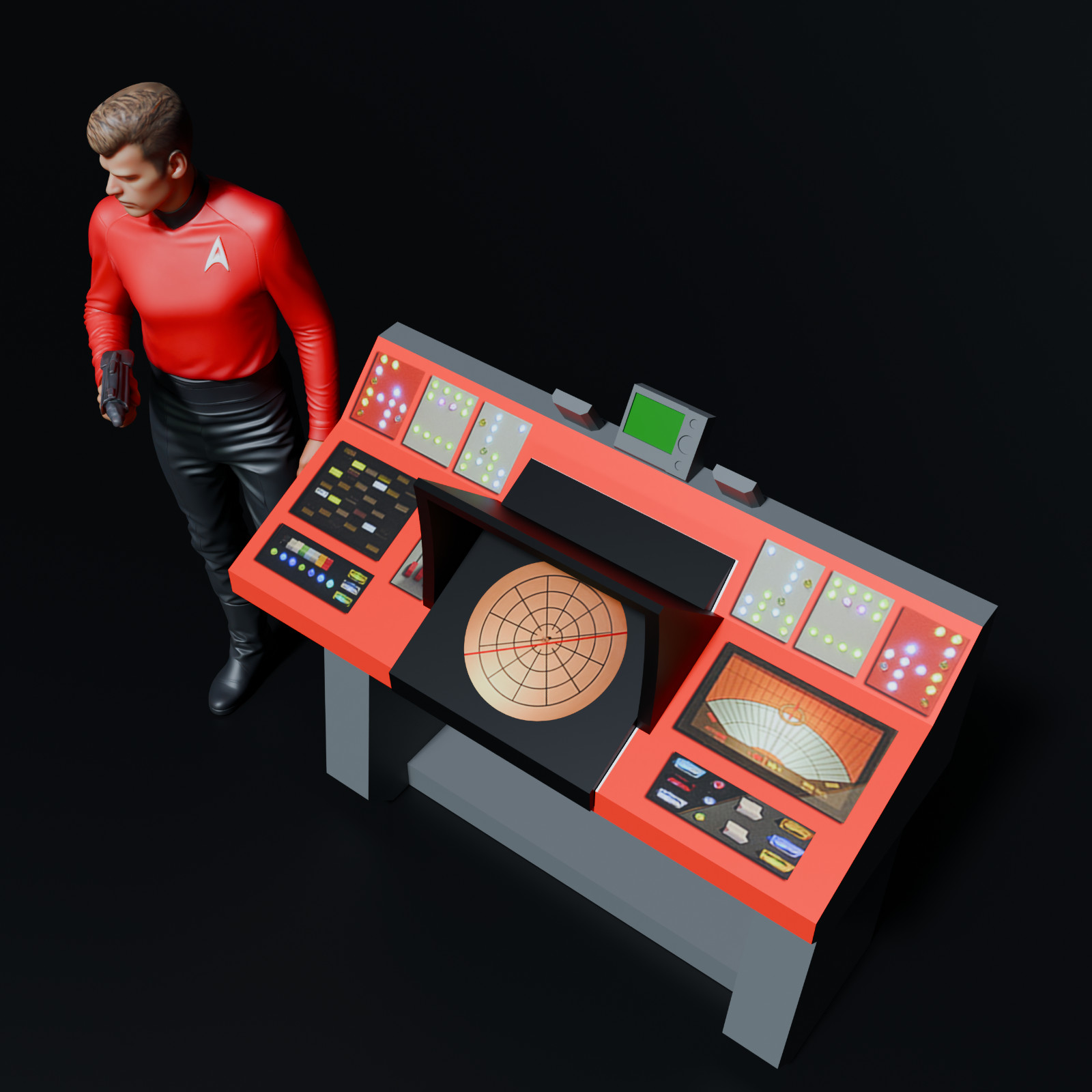 Custom Star Trek TOS Transporter Console for 4.5 IN (1:16) FIGURE