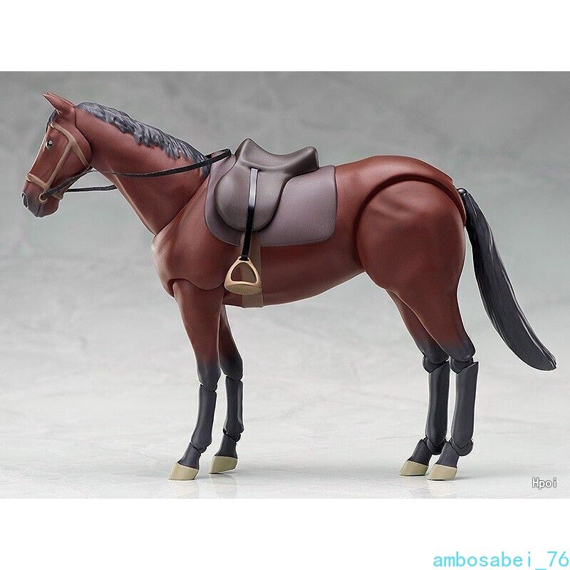 6&Prime; Brown White Poseable Horse Model Set – Action Figures Cosplay Scene Gift Toy