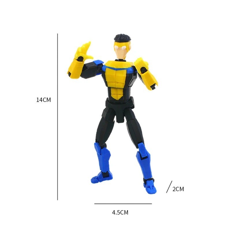 3D Printed Invincible Superhero Action Figures with Articulatable Limbs
