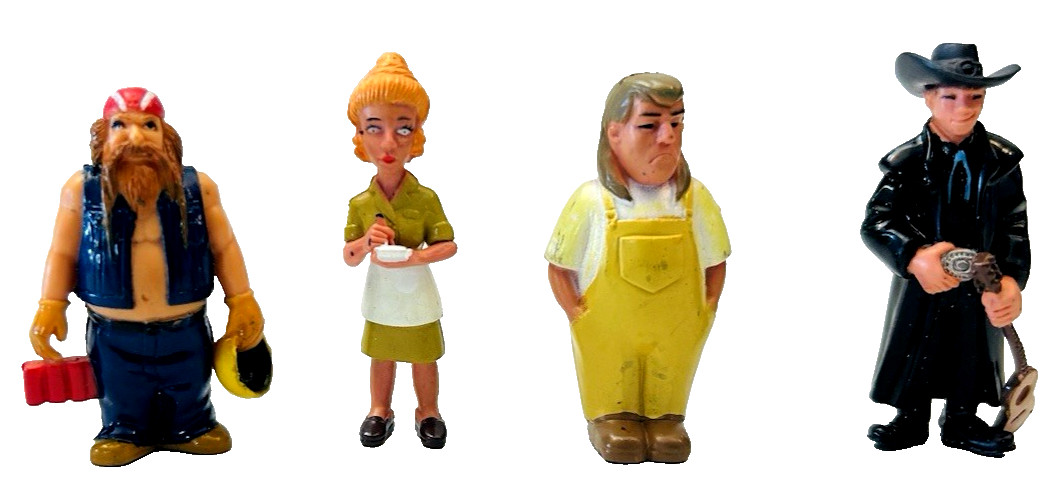 Homies Trailer Park 2004 Miniature 2” Figurine Lot of 4 Doo-Doo Dan, FLO,