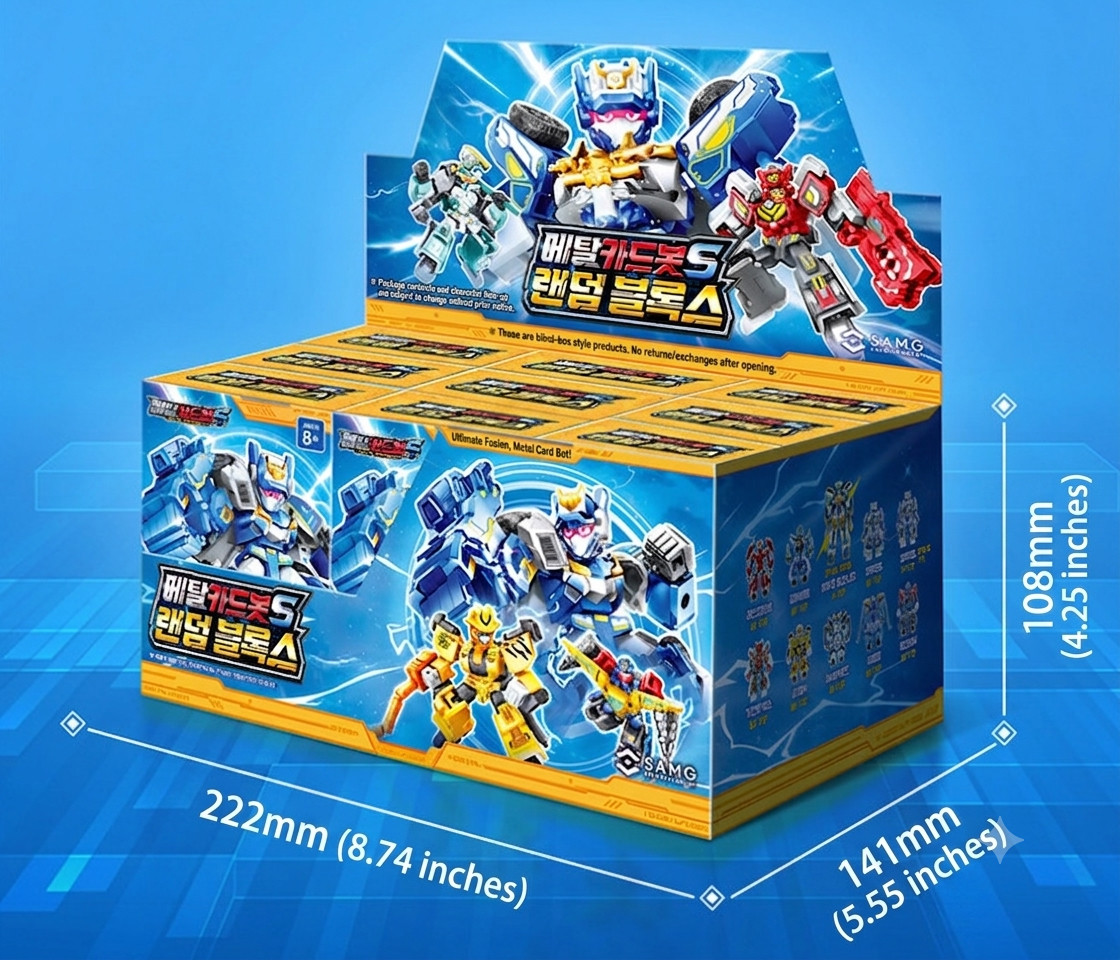 FULL 9 UNITS Metal Cardbot S Random Blocks Blind Box Transforming Robot Korea