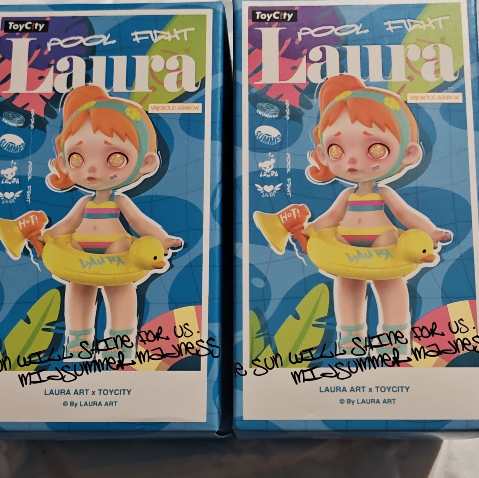 ToyCity Laura Art Laura Pool Fight Pool Float Duck Figure Blind Box Multicolor
