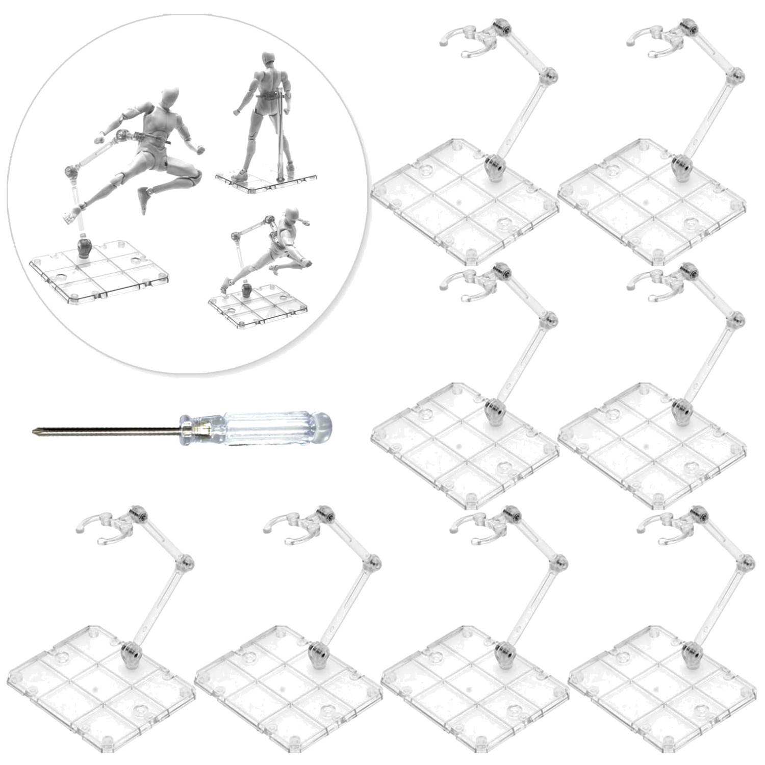 Action Figure Display Stands – 8 PCS Assembly Holders for 6 Inch Figures