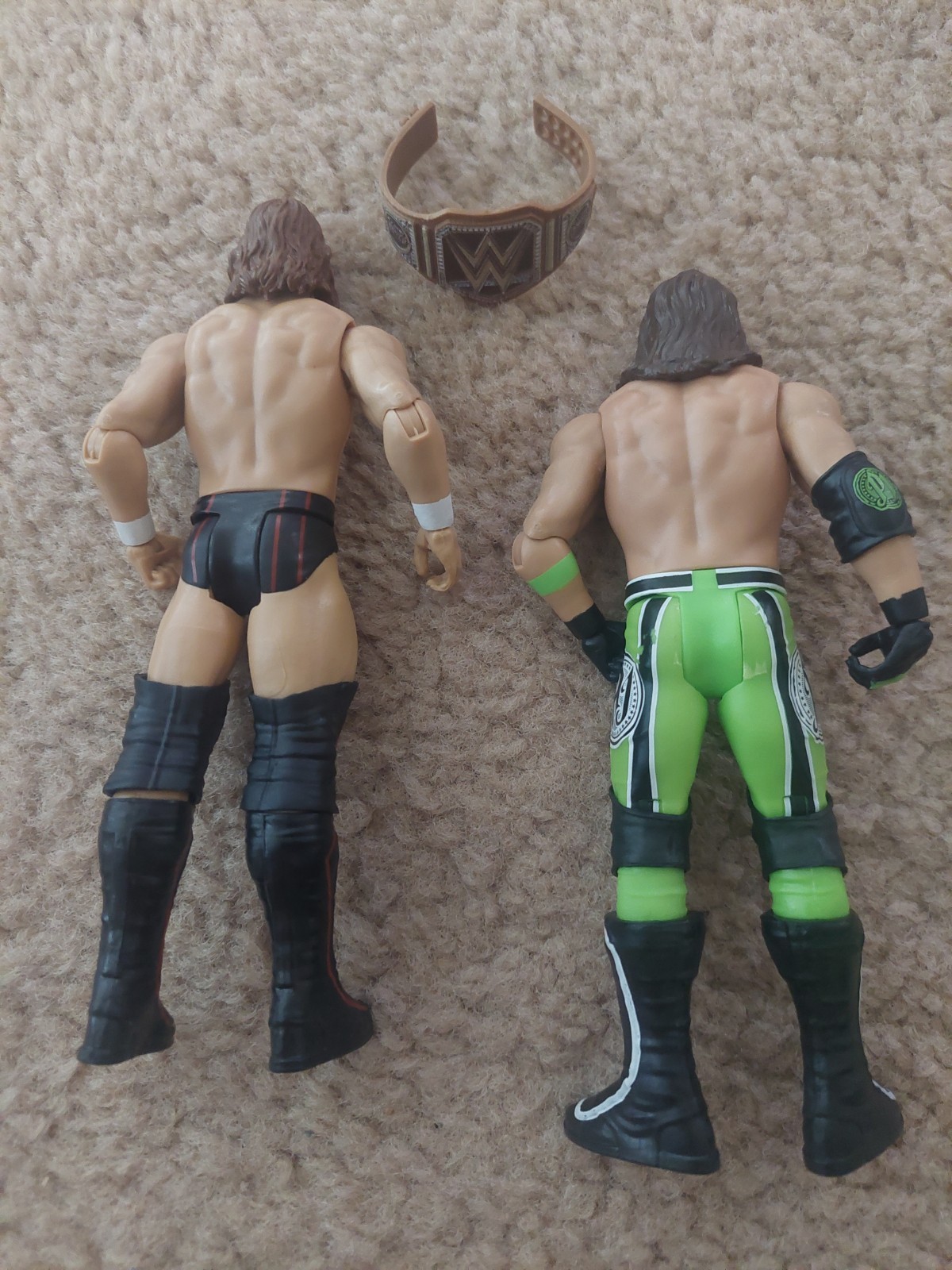 Daniel Bryan & AJ Styles WWE Action Figures (Paper Championship Included, RARE)
