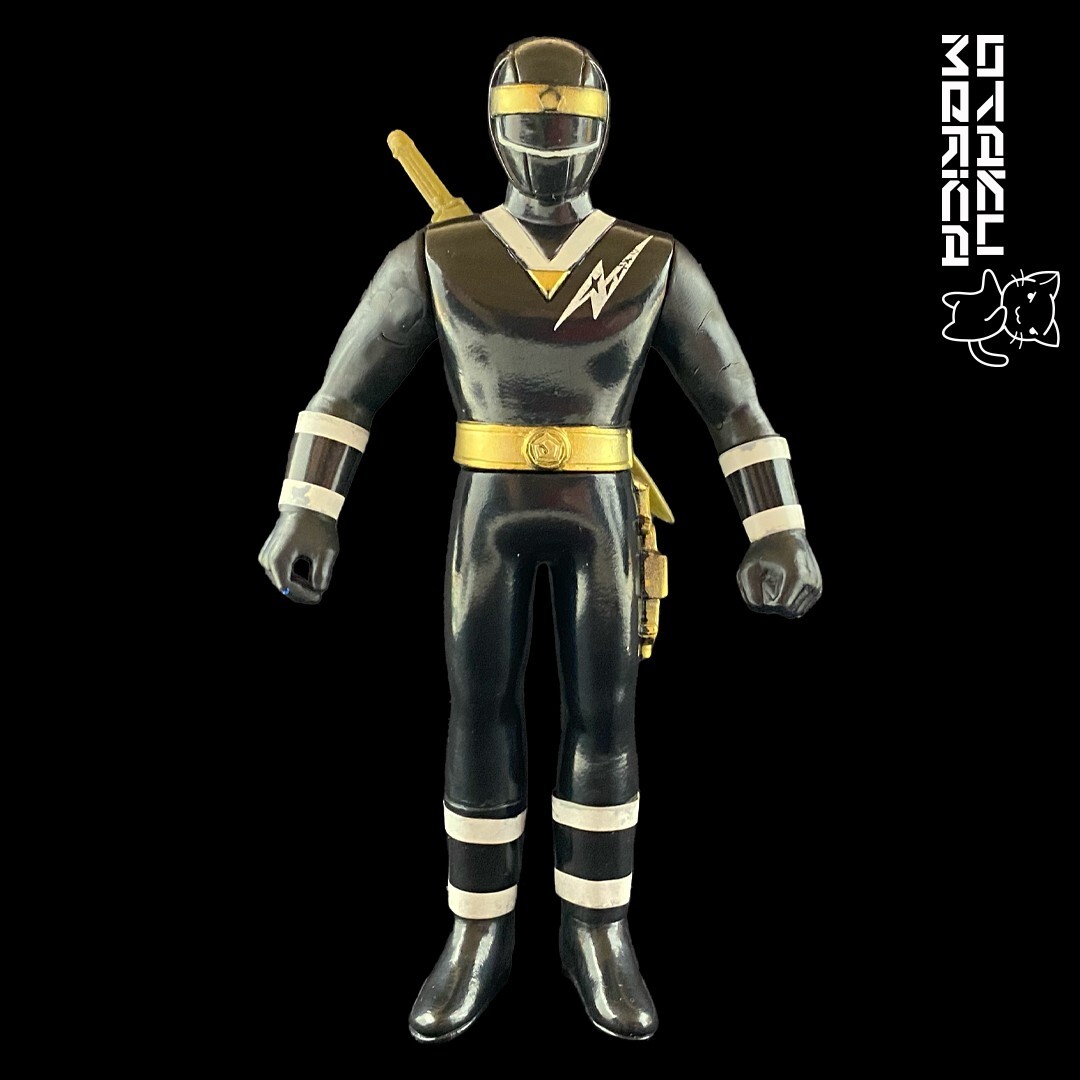 Bandai 1993 Ninja Sentai Kakuranger Black Ranger – Sofubi Figure 4.75in