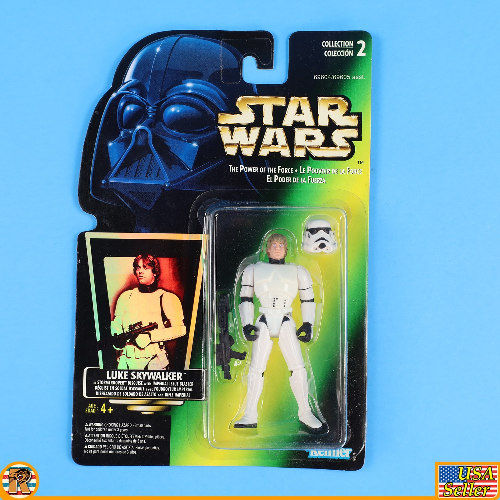 Star Wars – Luke Stormtrooper (Canada Tri Lingual) – POTF Green MOC [F-PTFG-21]