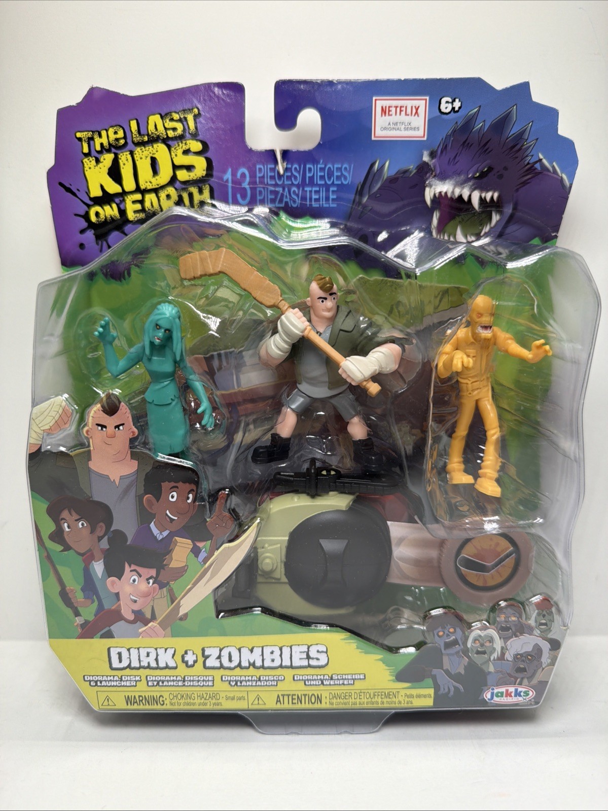 The Last Kids on Earth Jakks Dirk + Zombies Figures Launcher Disc 13 Pc Set NEW