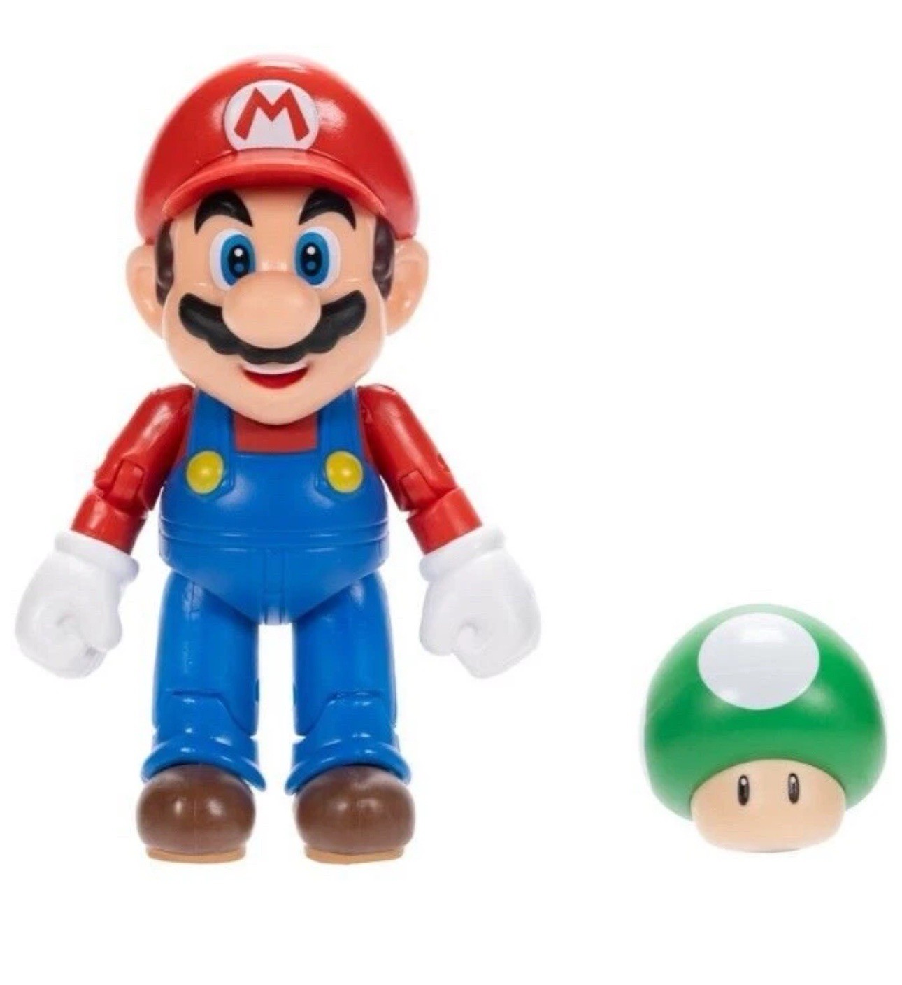 NEW Jakks Pacific 42679 World of Nintendo 4in MARIO w/ 1-UP MUSHROOM Green NES