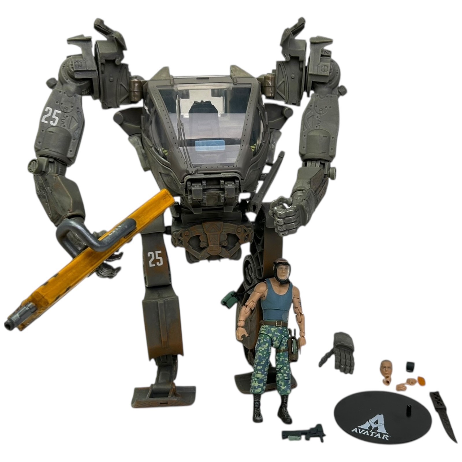 Avatar Amp Suit & Miles Quaritch Figure Mega Fig Movie 2022 Mcfarlane Loose