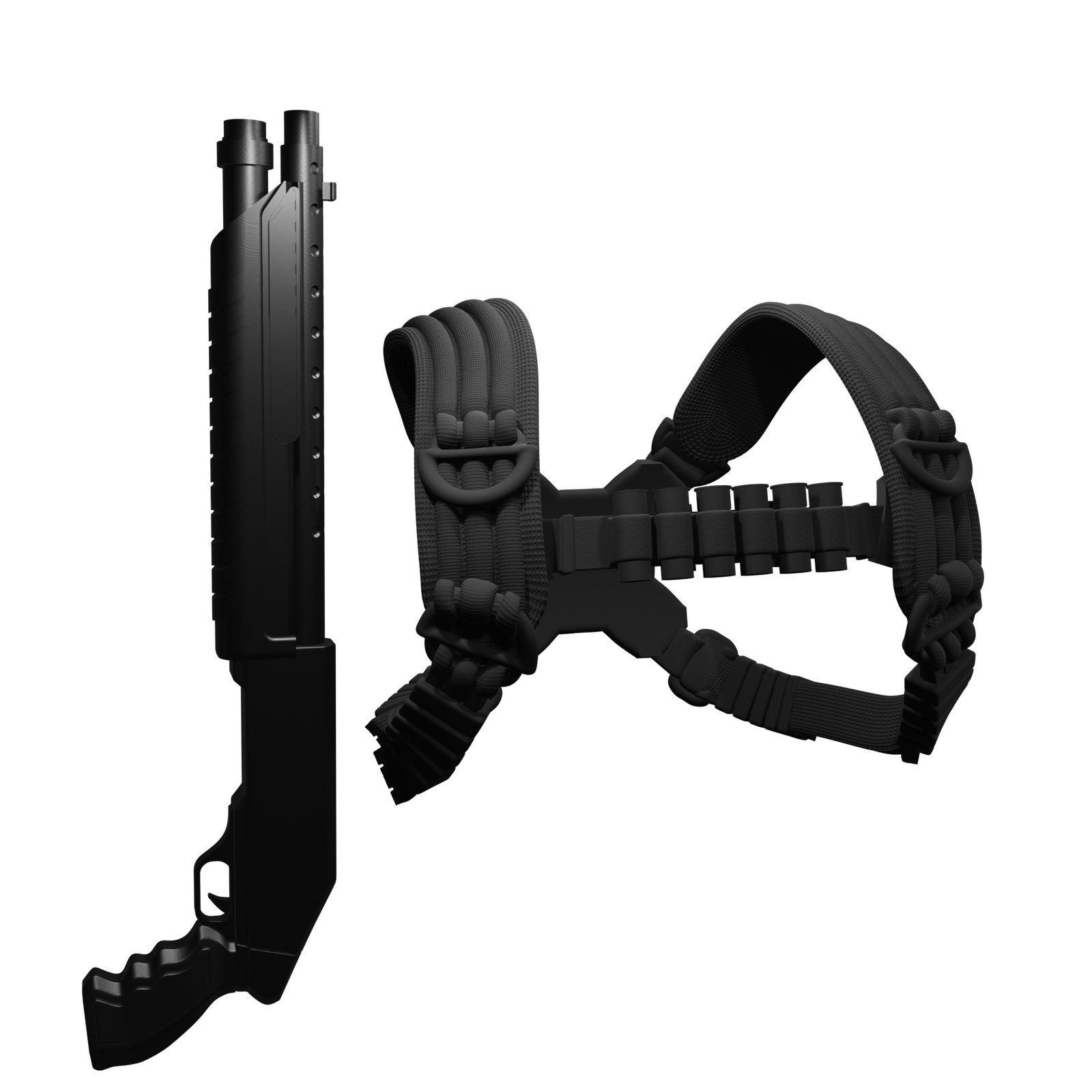 1/12 Scale Action Figure Chest Harness: Shotgun (P02)