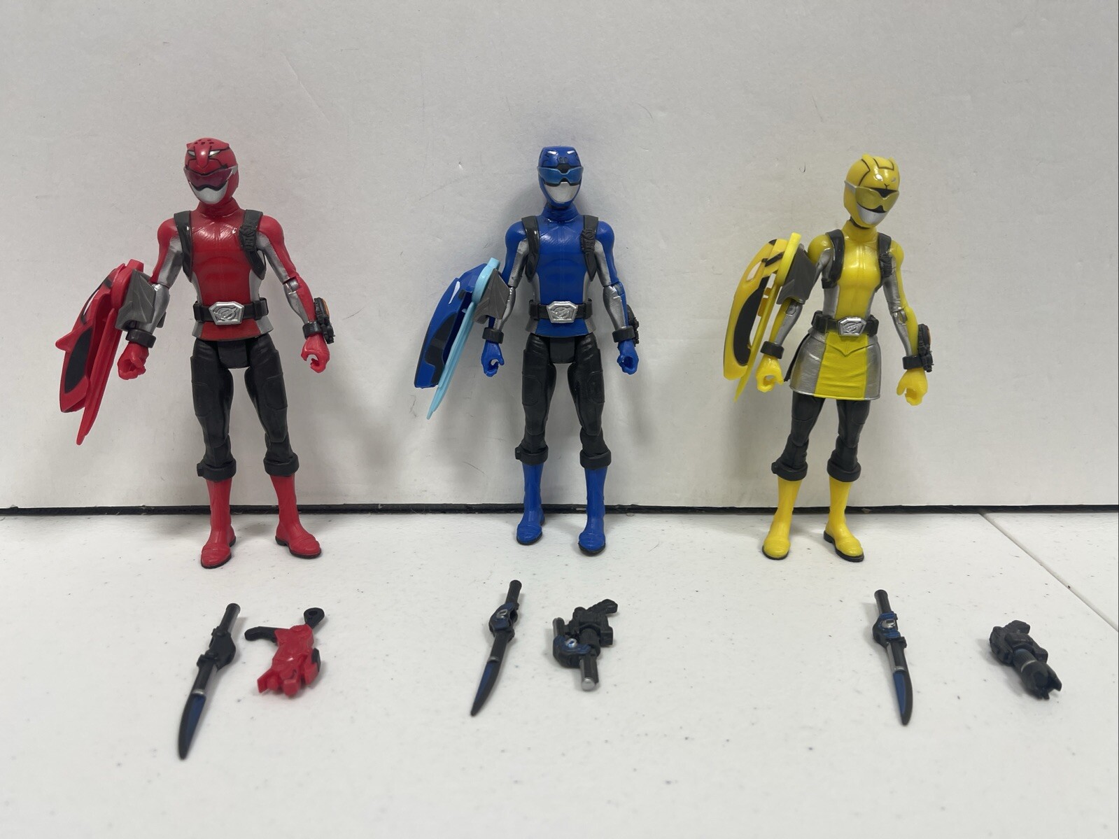 Power Rangers Beast Morphers Blue/Red/Yellow Ranger Lot of 3 – Complete