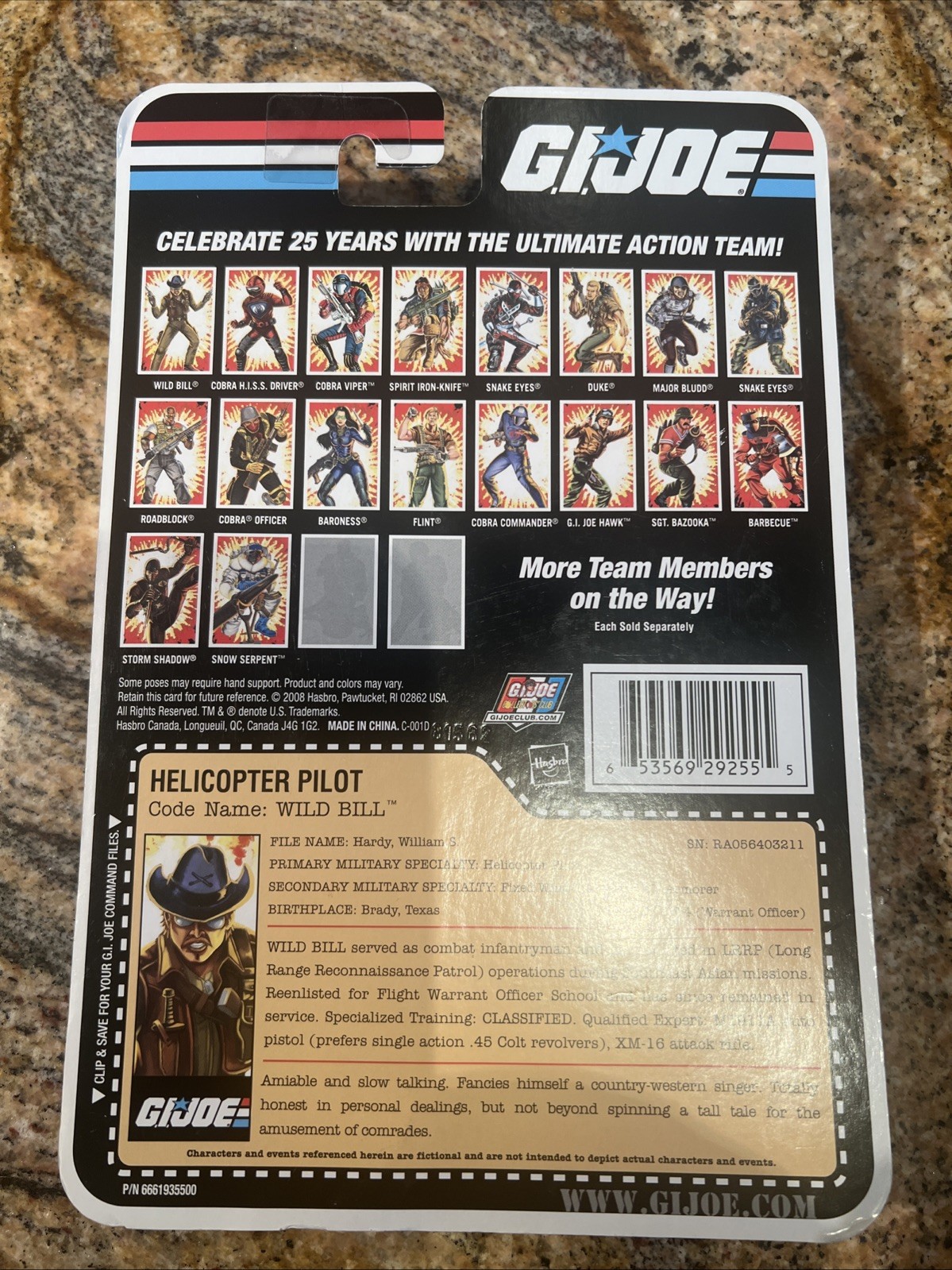 2008 GI Joe – Comic Series 25th Anniversary Wild Bill MOC