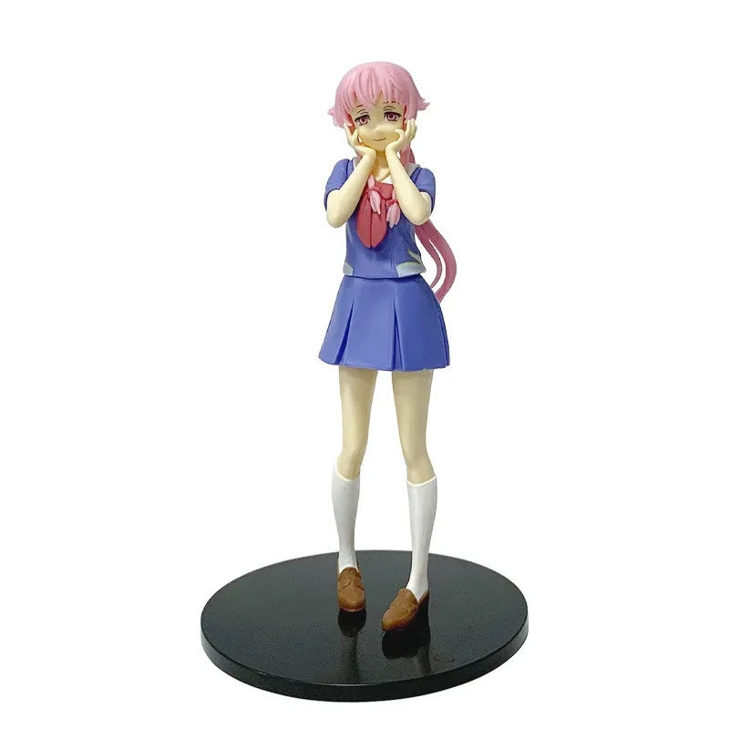 17cm Mirai Nikki Gasai Yuno Standing Pose Anime PVC Figure Desktop Collectible