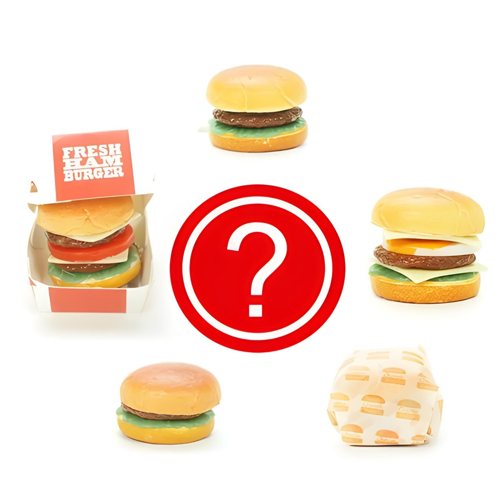 Mini Food Toy Squishy Burger Japanese Keychain Charm 1 Random Figure