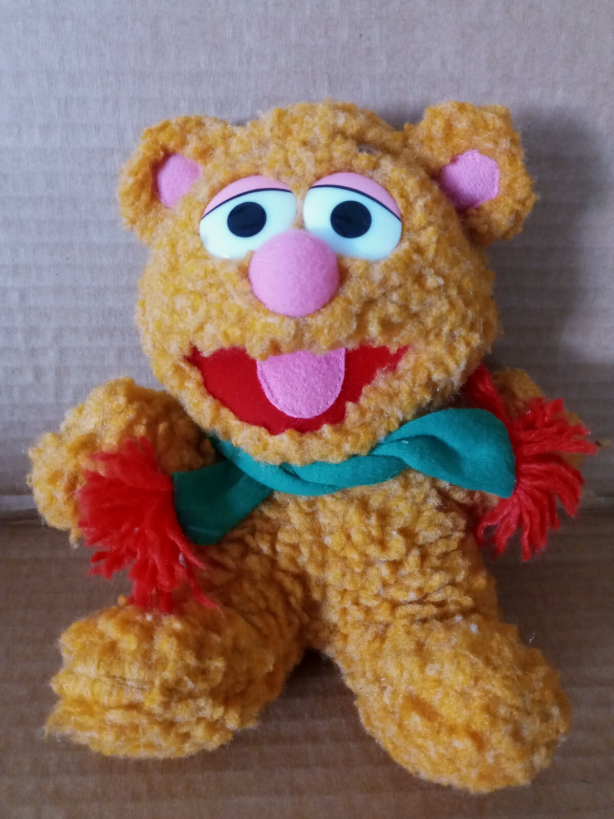 Muppet Babies Baby Fozzie Bear Plush Stuffed Toy 7&Prime; 1987 W/Scarf