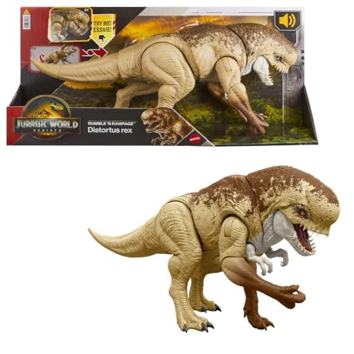 Mattel Jurassic World Rebirth Distortus Rex Rumble N Rampage Dinosaur Action